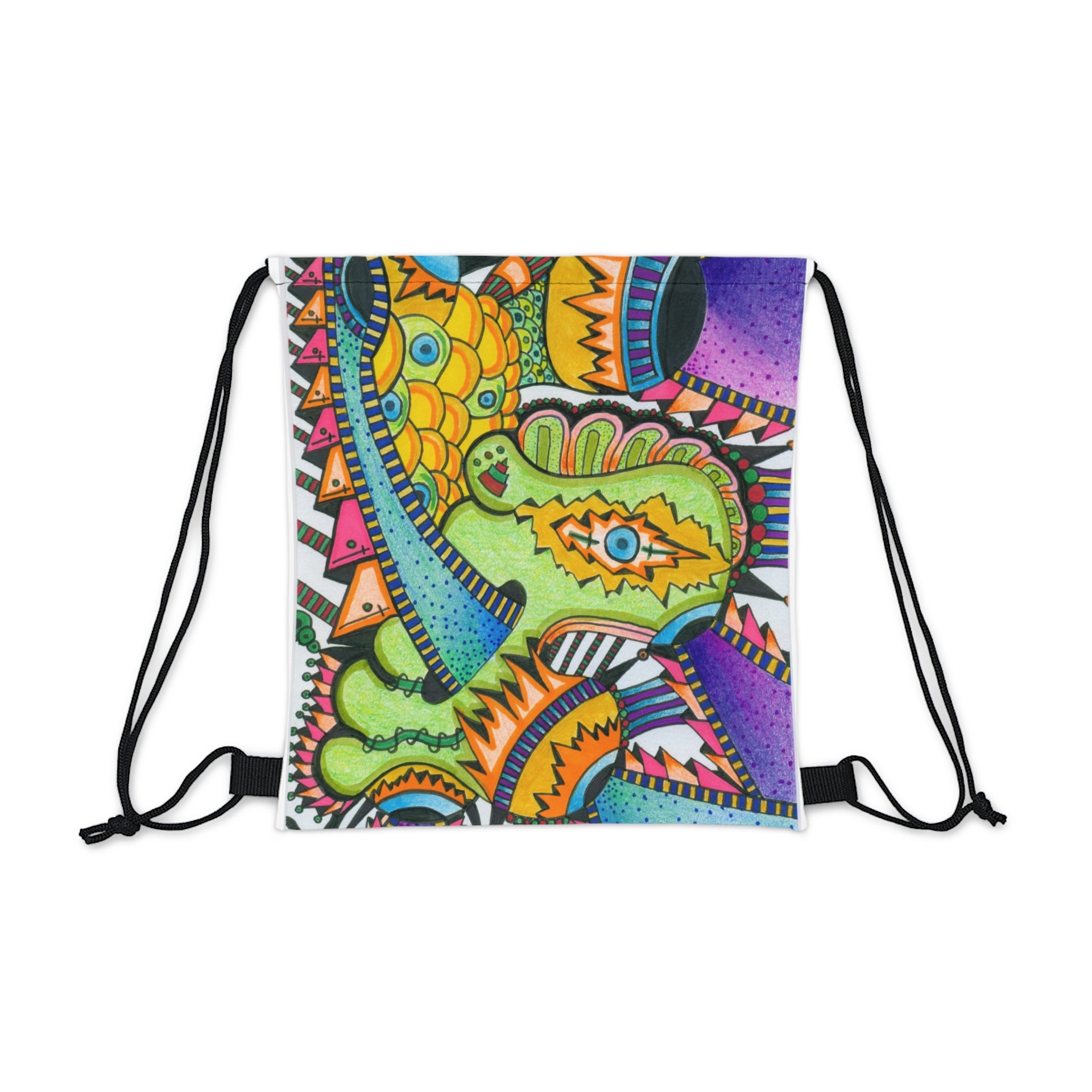 Urban Backwoods Cthulhu Print Drawstring Gym Sack - 100% Cotton Backpack Bag